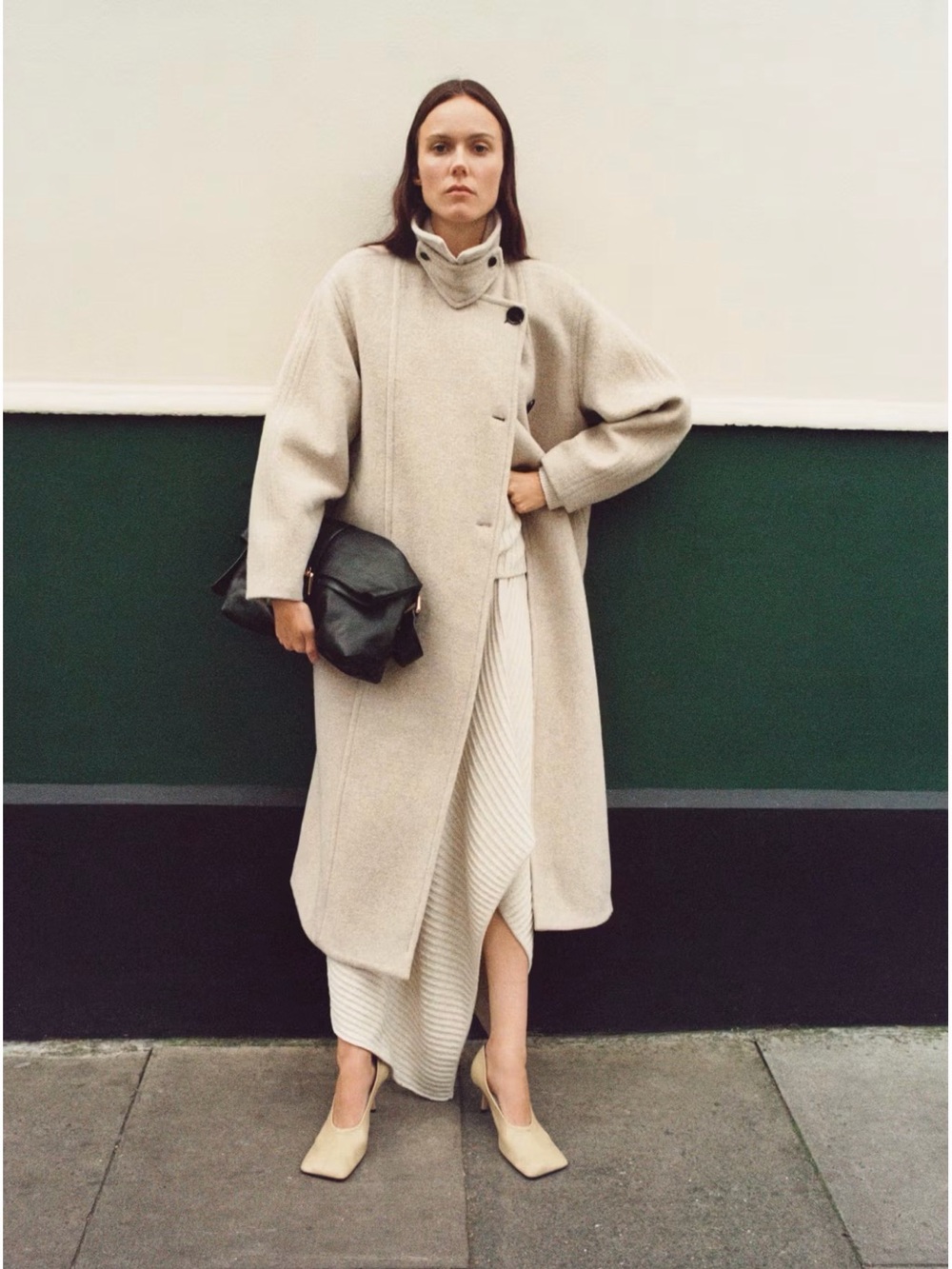 Mango Double-breasted wool coat